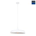 Steinhauer Luminaire à suspension KRISIP Bas, à 1 flamme, plat E27 IP20, blanc mat gradable