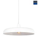Steinhauer Luminaire à suspension KRISIP Bas, à 1 flamme, plat E27 IP20, blanc mat gradable