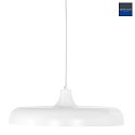 Steinhauer Luminaire à suspension KRISIP Bas, à 1 flamme, plat E27 IP20, blanc mat gradable