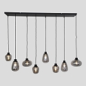Steinhauer Luci a sospesione REFLEXION 8-Lampadine, angolare, lang E27 IP20, Nero opaco dimmerabile