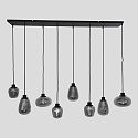 Steinhauer Luci a sospesione REFLEXION 8-Lampadine, angolare, lang E27 IP20, Nero opaco dimmerabile