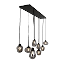 Steinhauer Luci a sospesione REFLEXION 8-Lampadine, angolare, lang E27 IP20, Nero opaco dimmerabile