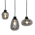 Steinhauer Luci a sospesione REFLEXION 8-Lampadine, angolare, lang E27 IP20, Nero opaco dimmerabile
