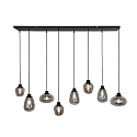 Steinhauer Luci a sospesione REFLEXION 8-Lampadine, angolare, lang E27 IP20, Nero opaco dimmerabile