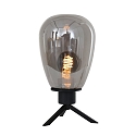 Steinhauer Lampada da tavolo REFLEXION -  15CM 1-Lampadina, alto, con interruttore, con spina E27 IP20, Nero opaco 