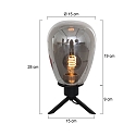 Steinhauer Lampada da tavolo REFLEXION -  15CM 1-Lampadina, alto, con interruttore, con spina E27 IP20, Nero opaco 