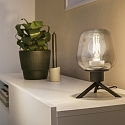 Steinhauer table lamp REFLEXION -  14CM 1 flame, with switch, with plug E27 IP20, black matt 