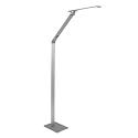 LED Stehleuchte SERENADE, 8W 2200-4000K (CCT) 810lm, mit Gelenkarm + Push-Dimmer, stahl gebürstet / alu