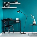 anne light & home floor lamp KASKET with switch, with jointed arm, with plug E27 IP20, black matt 