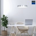 Steinhauer Luminaire à suspension RINGLEDE - Ø 48CM grand, rond, direct / indirect IP20, argent brossé gradable