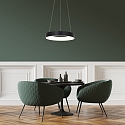Steinhauer pendant luminaire RINGLEDE -  48CM large, round, direct / indirect IP20, black matt dimmable