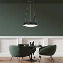 Steinhauer pendant luminaire RINGLEDE -  48CM large, round, direct / indirect IP20, black matt dimmable