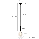 Mexlite Luci a sospesione MINIMALICS 1-Lampadina, senza paralume E27 IP20, Nero opaco dimmerabile Mexlite Luci a sospesione MINIMALICS 1-Lampadina, senza paralume E27 IP20, Nero opaco dimmerabile