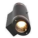 Steinhauer LED Auenwandleuchte PANAY, IP44, Up/Down, mit Dmmerungs-Sensor, inkl. 2x GU10 LED 4W 2700K 345lm, schwarz matt
