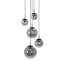 Steinhauer pendant luminaire BOLLIQUE 5 flames, round E27 IP20, black matt dimmable Steinhauer pendant luminaire BOLLIQUE 5 flames, round E27 IP20, black matt dimmable