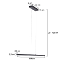 Mexlite Luminaire à suspension DANSKE Bas, avec variateur tactile IP20, noir mat gradable Mexlite Luminaire à suspension DANSKE Bas, avec variateur tactile IP20, noir mat gradable
