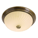 Steinhauer Deckenleuchte CEILING AND WALL 2779BR, IP20,  30.5cm, E27, bronze / Struktur-Glas wei matt