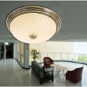 Steinhauer Deckenleuchte CEILING AND WALL 2779BR, IP20,  30.5cm, E27, bronze / Struktur-Glas wei matt