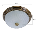 Steinhauer Deckenleuchte CEILING AND WALL 2779BR, IP20,  30.5cm, E27, bronze / Struktur-Glas wei matt