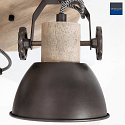 Strahler-Rondell GEARWOOD, 3-flammig, 3x E27, verstellbar, Kautschuk-Holz / Metall