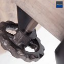 Strahler-Rondell GEARWOOD, 3-flammig, 3x E27, verstellbar, Kautschuk-Holz / Metall