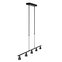 Steinhauser Pendant luminaire VORTEX LED, 5 flames, black