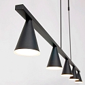 Steinhauser Pendant luminaire VORTEX LED, 5 flames, black