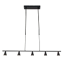 Steinhauser Pendant luminaire VORTEX LED, 5 flames, black