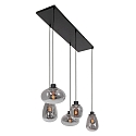 Steinhauer Luci a sospesione REFLEXION 5-Lampadine, angolare, lang, regolabile E27 IP20, Nero opaco dimmerabile