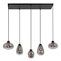 Steinhauer Luci a sospesione REFLEXION 5-Lampadine, angolare, lang, regolabile E27 IP20, Nero opaco dimmerabile
