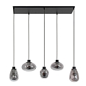 Steinhauer Luci a sospesione REFLEXION 5-Lampadine, angolare, lang, regolabile E27 IP20, Nero opaco dimmerabile