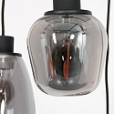Steinhauer Steinhauer Pendant luminaire REFLEXION, 3 flames, smoky, fitting black