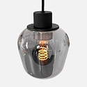 Steinhauer Steinhauer Pendant luminaire REFLEXION, 3 flames, smoky, fitting black