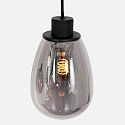 Steinhauer Steinhauer Pendant luminaire REFLEXION, 3 flames, smoky, fitting black