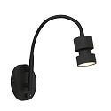 Steinhauer Luminaire mural NATASJA avec interrupteur, avec bras flexible GU10 IP20, noir mat gradable
