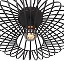 anne light & home Plafoniera DUNBAR 1-Lampadina, rotondo E27 IP20, Nero opaco dimmerabile