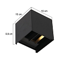 outdoor wall luminaire MURO up / down, cube shape, adjustable IP44, black matt dimmable