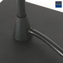 Tischleuchte ANCILLA, 33cm, mit kurzem Schirm, E14, mit Touch-Dimmer, schwarz matt / Rauchglas, teilverspiegelt