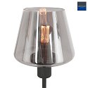 Tischleuchte ANCILLA, 33cm, mit kurzem Schirm, E14, mit Touch-Dimmer, schwarz matt / Rauchglas, teilverspiegelt