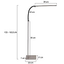 Mexlite floor lamp SERPENT with flex arm, with touch dimmer IP20, steel brushed dimmable Mexlite floor lamp SERPENT with flex arm, with touch dimmer IP20, steel brushed dimmable
