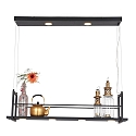 Steinhauer pendant luminaire TØR 6 flames, with shelf IP20, black matt dimmable Steinhauer pendant luminaire TØR 6 flames, with shelf IP20, black matt dimmable