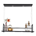Steinhauer pendant luminaire TØR 6 flames, with shelf IP20, black matt dimmable Steinhauer pendant luminaire TØR 6 flames, with shelf IP20, black matt dimmable