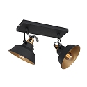 Mexlite wall and ceiling luminaire NOV 2 flames, adjustable E27 IP20, black matt dimmable