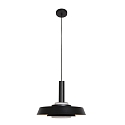anne light & home Luci a sospesione FLINTER 1-Lampadina, diretto / indiretto, conico E27 IP20, Nero opaco dimmerabile
