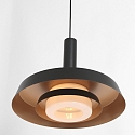 anne light & home Luci a sospesione FLINTER 1-Lampadina, diretto / indiretto, conico E27 IP20, Nero opaco dimmerabile