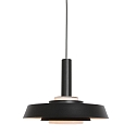 anne light & home Luci a sospesione FLINTER 1-Lampadina, diretto / indiretto, conico E27 IP20, Nero opaco dimmerabile