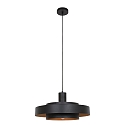 anne light & home Luminaire  suspension FLINTER  1 flamme, cylindrique, direct / indirect E27 IP20, noir mat gradable