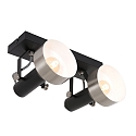 Mexlite wall and ceiling luminaire ACIER 2 flames, adjustable E27 IP20, black matt dimmable
