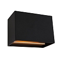 Wandleuchte MURO, Up/Down, eckig flach, inkl. G9 LED 3W 2700K 300lm, mit Blendklappen, dimmbar, Schwarz matt / innen Gold matt