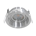 recessed luminaire PLITE SPOT round, rigid, set back GU10 IP20, steel brushed dimmable